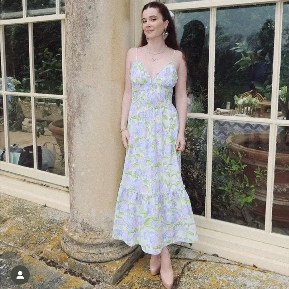 blue hydrangea bridesmaid dress Cleo